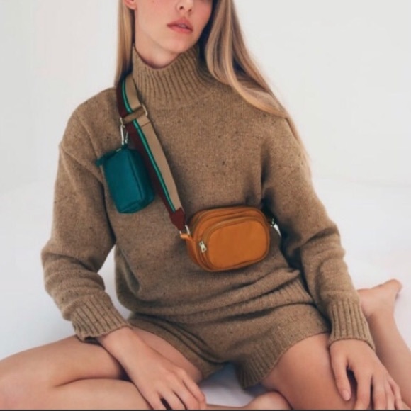 Zara burnt orange/ teal coin purse bag - Picture 3 of 6